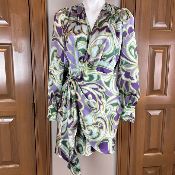 Dress Forum Los Angeles Mini Dress Wrap style size small NWT - Picture 2 of 7